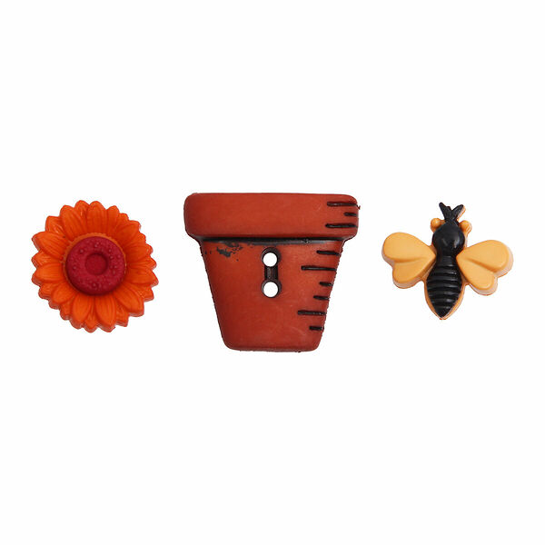 1226 Пуговицы-фигурки 'Цветки и букашки' Dress It Up 10 шт