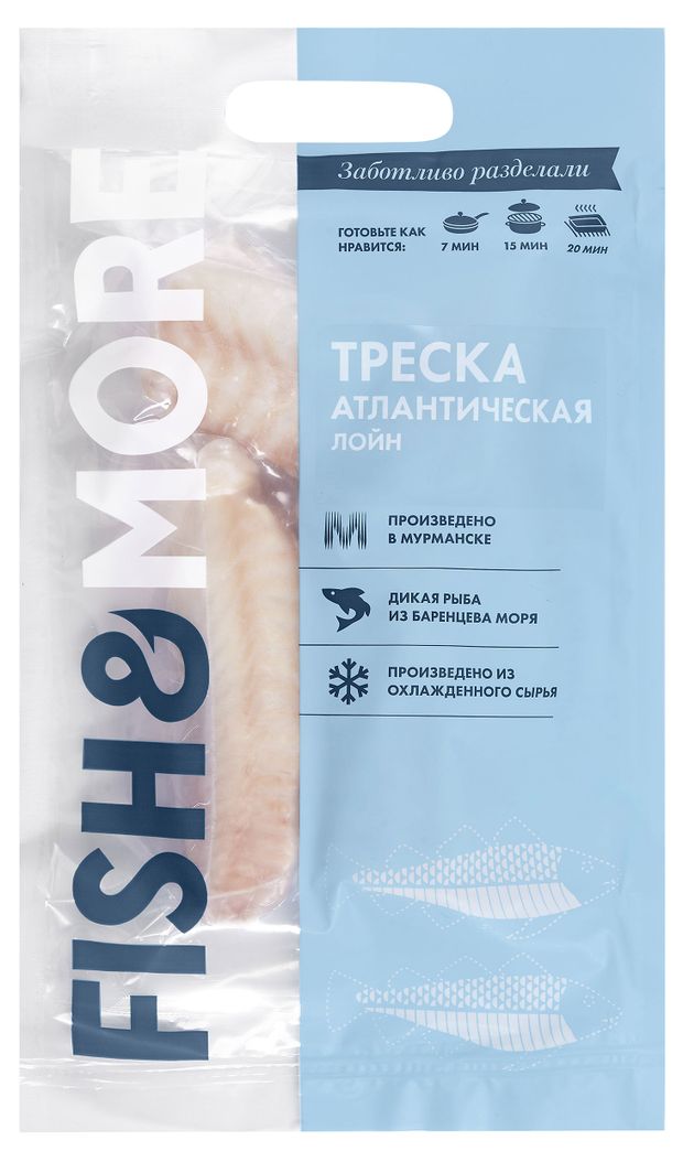 

Треска замороженная Fish&More филе спинки Лойн 400 г