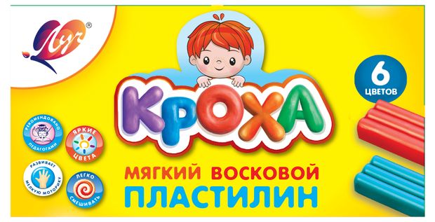 

Пластилин Луч Кроха мягкий 6 цветов