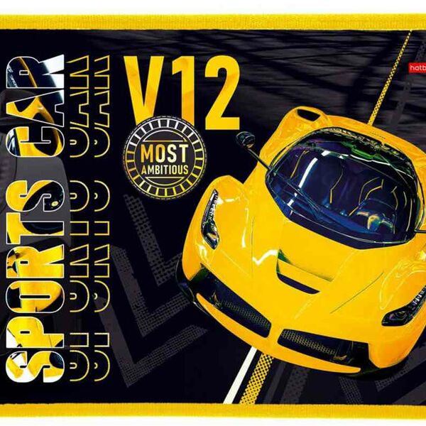 Папка для тетрадей А4 2 отделения на молнии Hatber Автоспорт, 240×340×75 мм