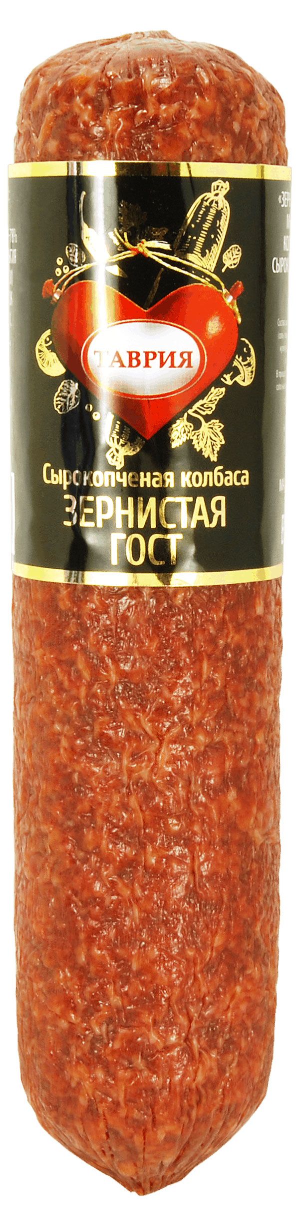 

Колбаса сырокопченая Таврия Зернистая полусухая ГОСТ 300 г