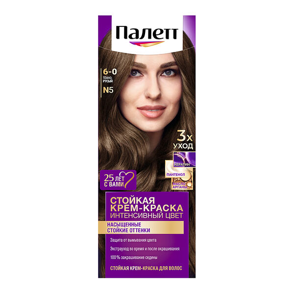 Краска для волос Palette Интенсивный цвет 6-0 Темно-русый 110 мл