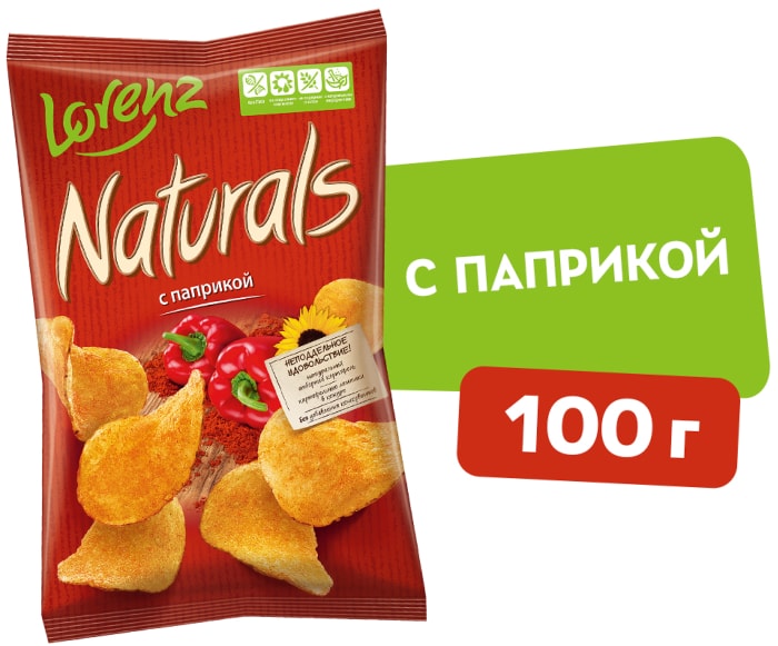 

Картофельные чипсы Lorenz Naturals с паприкой 100 г