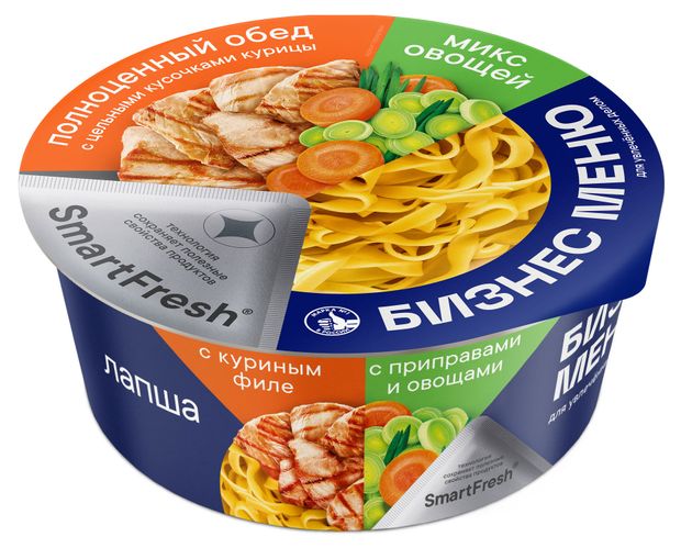 

Лапша Бизнес меню с куриным филе с приправами и овощами 110 г