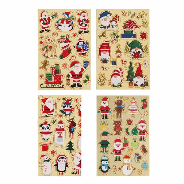 Сноу бум наклейка декоративная, 12x17 см, пвх, 4 дизайна, голография, арт.1, в ассортименте