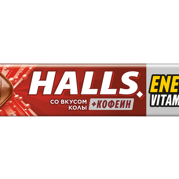 Карамель леденцовая Halls Кола с кофеином и витамином В6, 25 г