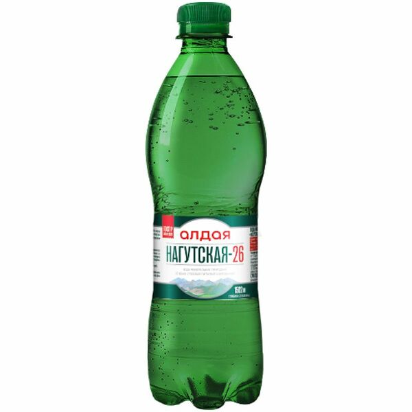 Вода Алдая Нагутская-26 минеральная природная лечебно-столовая питьевая газированная ПЭТ 0.5л