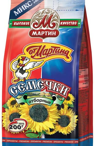 Семечки от Мартина Отборные Микс соленые с несолеными 200г
