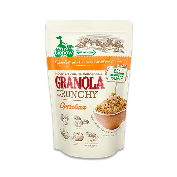 Гранола Bionova хрустящая запеченная Ореховая 400 г