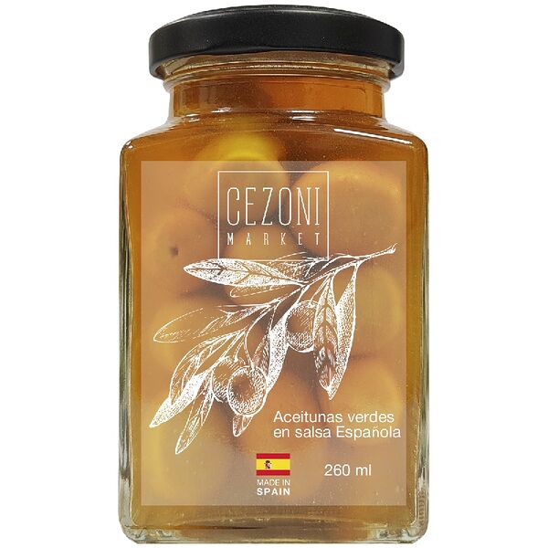 Оливки Cezoni Manzanilla в пикантном соусе Сальса