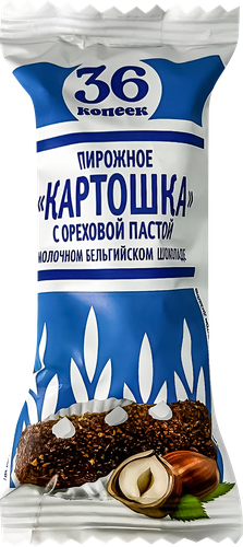 

Пирожное Картошка 36 копеек с ореховой пастой в молочном шоколаде 45 г