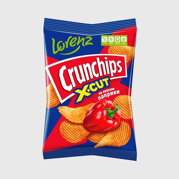 Чипсы Crunchips X-Cut картофельные рифленые со вкусом паприки, 70г