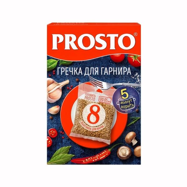 Гречка Prosto Для гарнира в варочных пакетиках, 8 шт х62.5 г