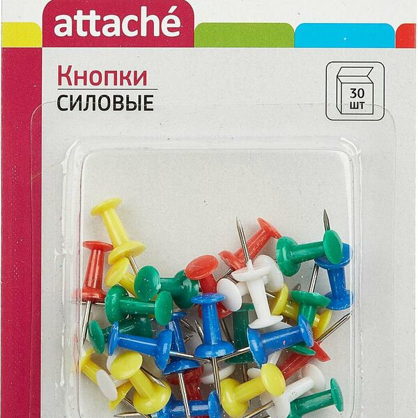 Кнопки для досок Комус Attache в блистере 30шт