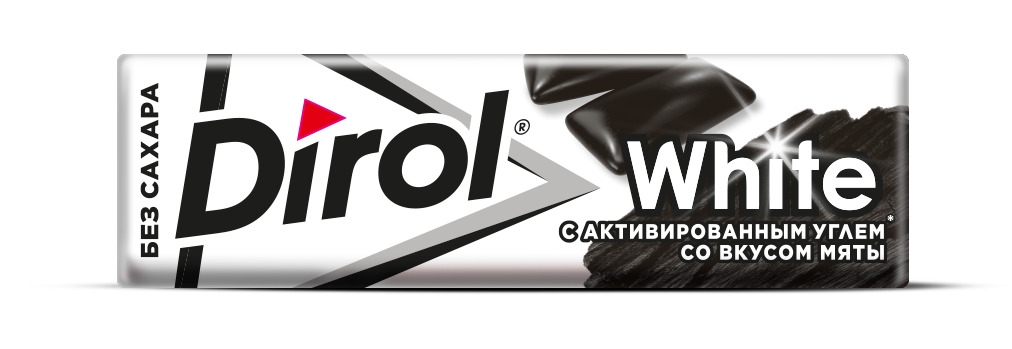 

Жевательная резинка Dirol White без сахара с углем активированным и вкусом мяты, 13.6 г