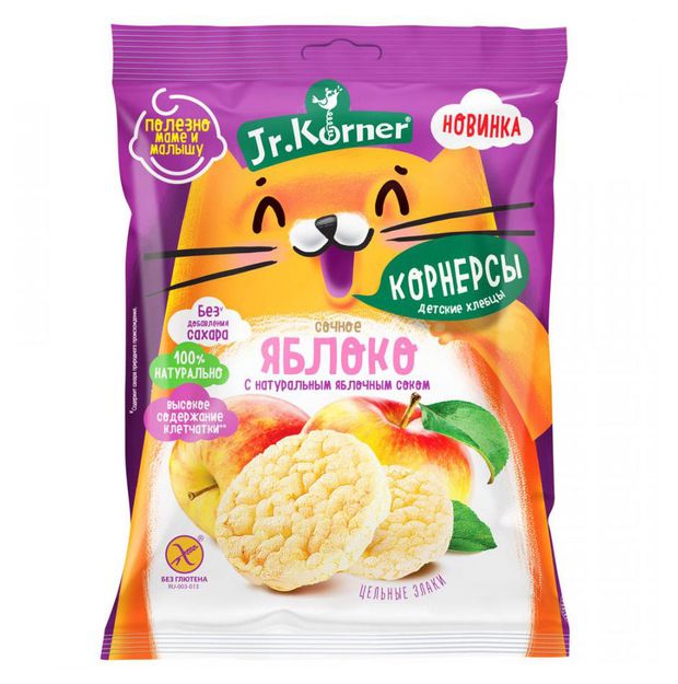 

Хлебцы рисовые Jr.Korner Корнерсы с яблочным соком 30 г
