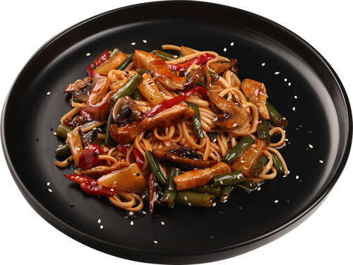 

Индейка в кисло-сладком соусе WOK c яичной лапшой, 400 г