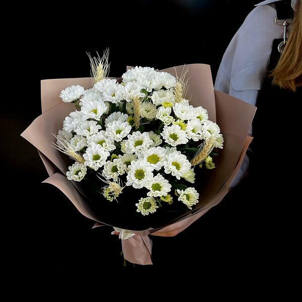 Букет ромашек с колосками