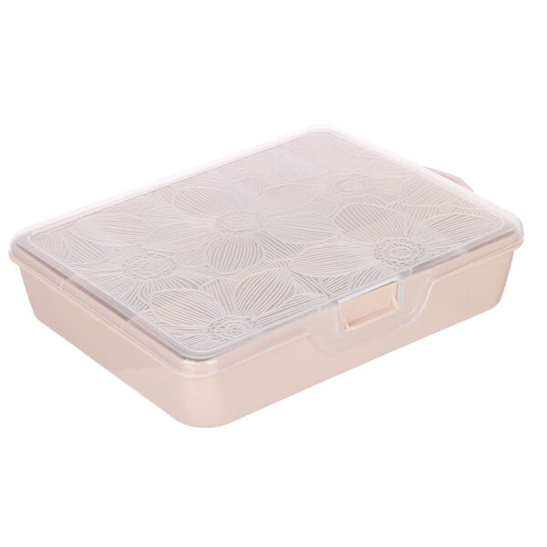 Органайзер для мелочей keeplex fiori с разделителями m 19х16х4,5см, пластик, бежевый топаз