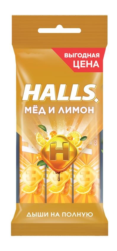 

Карамель леденцовая Halls со вкусом мёда и лимона, 25г х 3