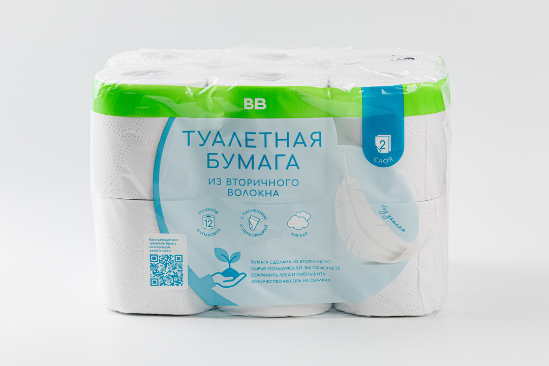 

Бумага туалетная ВкусВилл 12 рулонов 2 слоя