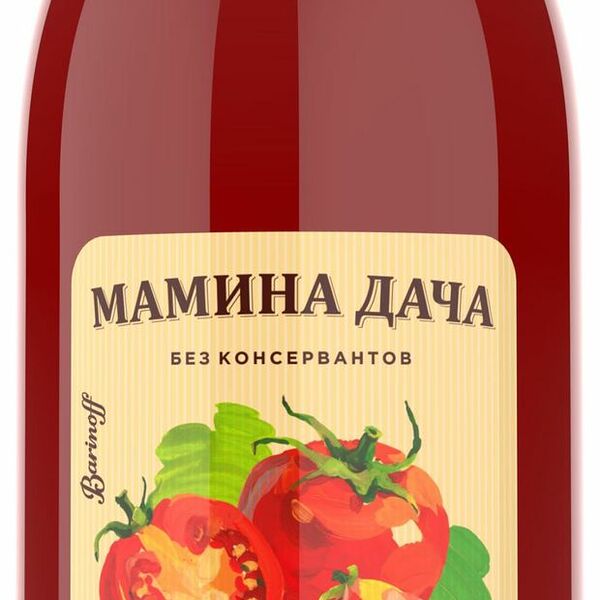 Сок Мамина дача томат с мякотью без сахара, 750мл