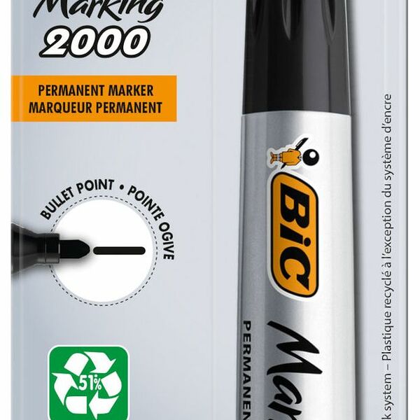 Маркер перманентный Bic Marking 2000 цвет: чёрный, 1 шт.