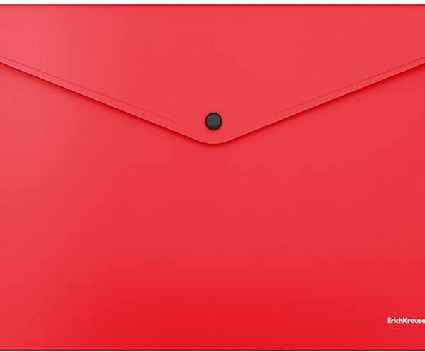 Папка-конверт ErichKrause Fizzy Classic на кнопке A4 красная