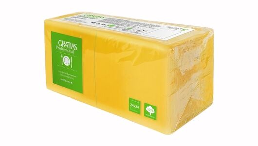 Салфетки бумажные Gratias Professional желтые 1-слойные 24 см