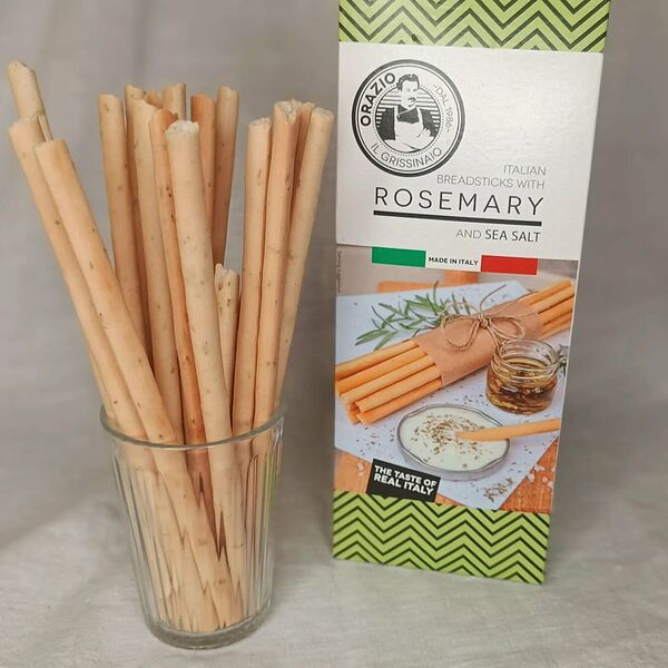 Палочки Хлебные Гриссини розмарин и морская соль, Италия, 120г