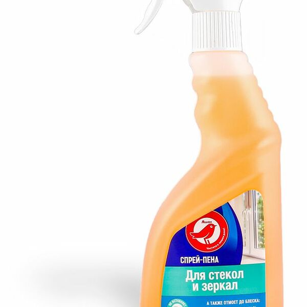 Чистящее средство АШАН Красная птица Спрей-пена для стекол и зеркал, 500 мл
