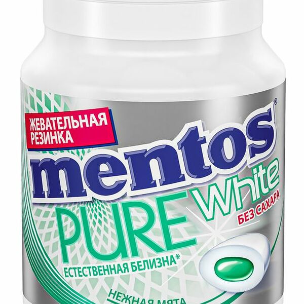 Жевательная резинка Mentos Pure White Нежная мята 54 г