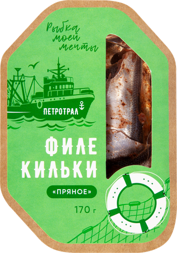 

Килька в масле Петротрал филе пряное 170 г