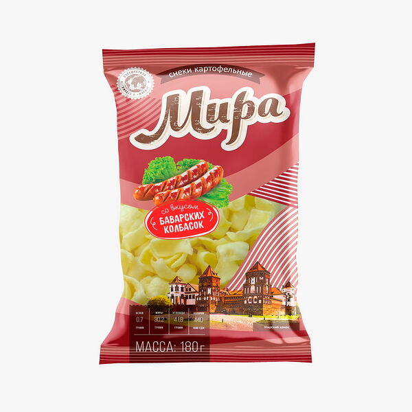 Снеки картофельные со вкусом баварских колбасок 180 г