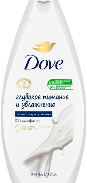 Крем-гель для душа Dove Глубокое питание и увлажнение бессульфатный 250мл