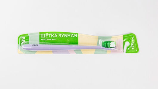 Щетка зубная Вкусвилл классическая мягкая 