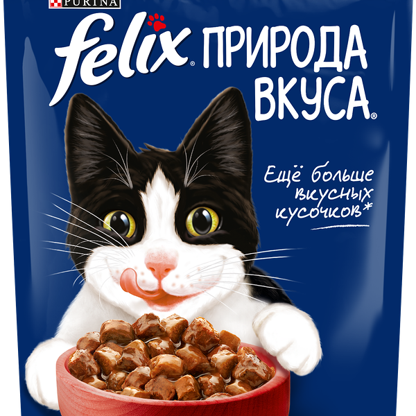 Felix Природа вкуса пауч влажный корм для взрослых кошек, с говядиной 75г