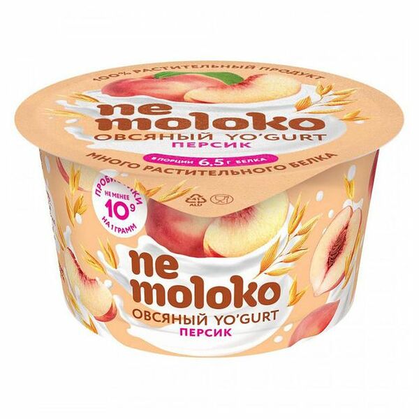 Продукт овсяный Nemoloko Yo'Gurt Персик 130г