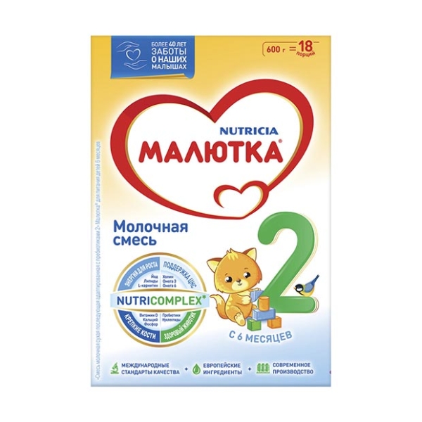 

Молочная смесь Малютка Nutricia 2 с 6 месяцев 600 г