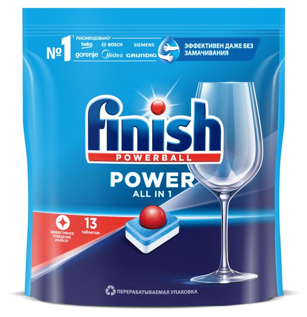 

Таблетки для посудомоечной машины Finish Power, 13 шт.