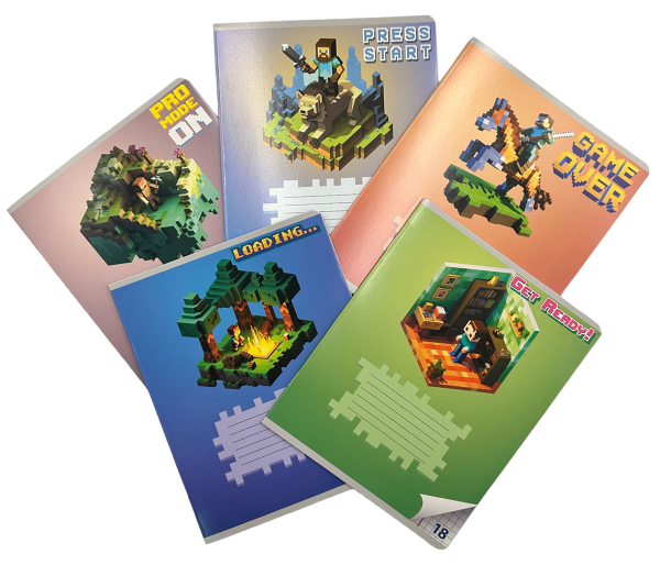 Тетрадь Centrum My Game в клетку на скобе А5, 18 л