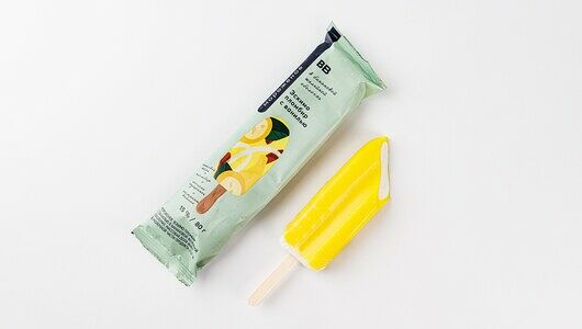 Эскимо ВкусВилл пломбир с ванилью в банановой желейной оболочке 80 г