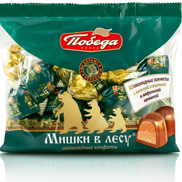 Конфеты шоколадные Победа вкуса Мишки в лесу, 200г