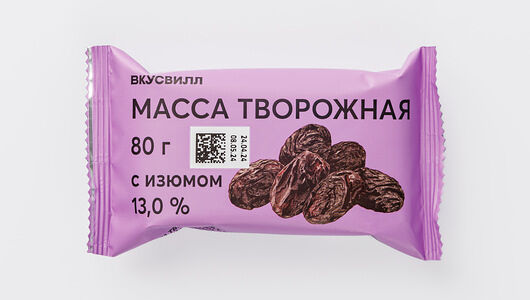 Масса творожная с изюмом 13%
