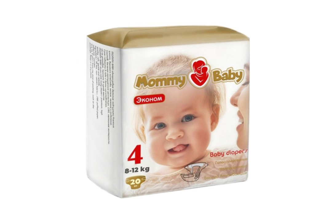 

Подгузники Mommy Baby Эконом, размер 4 (8-12 кг), 20 шт