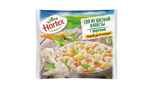 Смесь овощная Hortex Суп из цветной капусты с укропом быстрозамороженная 400 г