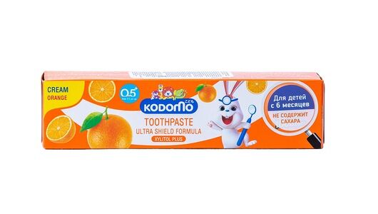 Детская зубная паста LION THAILAND с 6 месяцев Kodomo с ароматом апельсина, 65 г