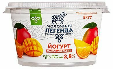 Йогурт термостатный Молочная легенда манго-апельсин, 2.8% 180 г