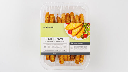 Хашбраун с сыром и зеленью