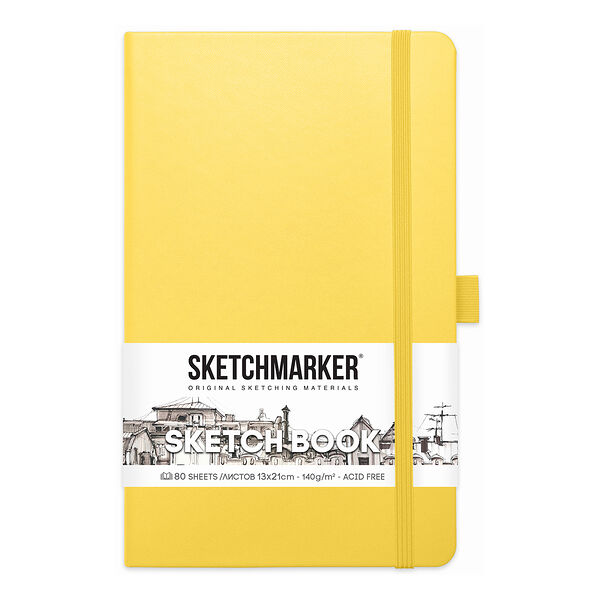 Скетчбук  Sketchmarker  13*21 см  140 г/м2  80л лимонный  арт 2314303SM